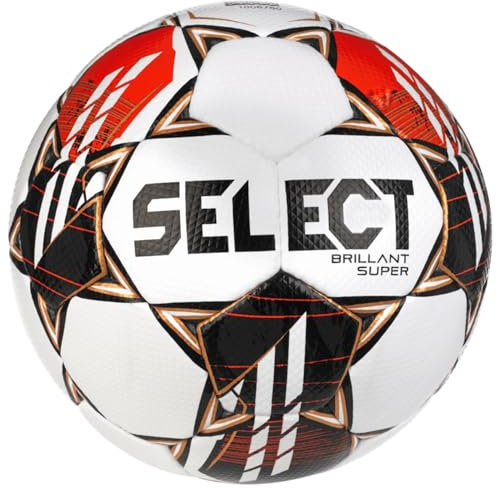 Select Brillant Super FIFA Quality Pro V23 Ball 100026, Unisex, Ball zum Fußball, White/Black/Red, 5