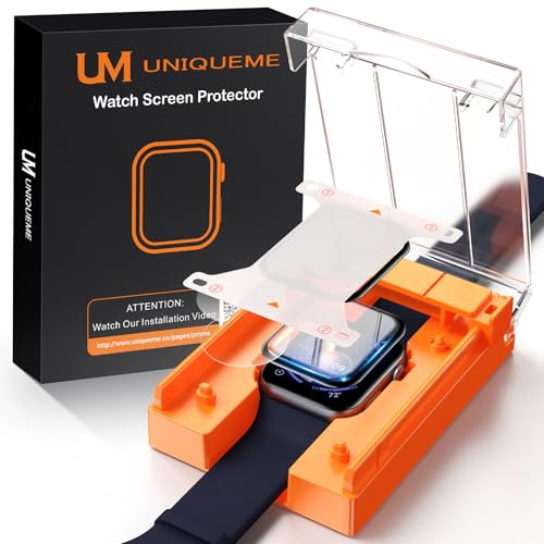UniqueMe für Apple Watch 9/8/7 45 mm Full Screen Displayschutz - 2 Stück | [Sicherer 7H Halt] Langlebigste 3D Vollabdeckung, Blasenfrei, Staub Kratzschutz und Klarheit für Apple Watch 45mm Schutzfolie