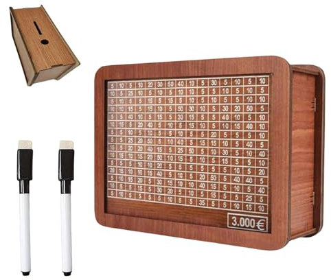 Spardose Aus Holz Im Retro-Stil, Spardose Aus Holz Mit Geldziel Und Zahlen, Mit Bastel-Geldsparbox, FüR Kinder, Erwachsene, Teenager