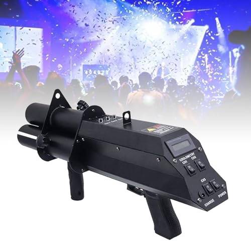 SMoonga Canon Lanceur de confettis sans Fil, tireur de confettis électrique, Canon électronique à Triple Salut pour scène, pour fête, Club, Mariage, Machine à Jet de confettis d'ambiance