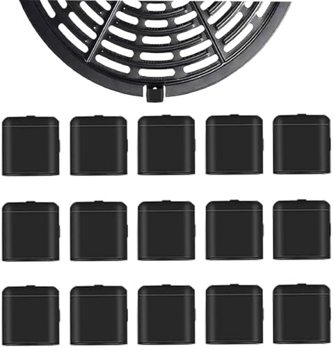JCKD 15 Pezzi Paraurti In Gomma Per Friggitrice A Piedi,Piedini In Gomma Per Vassoio Della Friggitrice Ad Aria,Universale Riutilizzabile Aria Friggitrice Accessori,Per Aria Friggitrice (Nero)