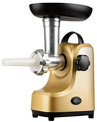 Tritacarne Elettrico, Tritacarne in Acciaio Inossidabile per Insaccatrice, Tritacarne da 300 W con 1 Lama 2 Piastre di macinazione, Set di Kit Salsiccia, Uso Cucina Domestica