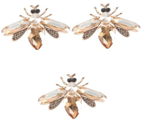 DEARMAMY Bienchen Anstecker 3 Stück Diamant Bienen Hartemaille Anstecknadel en Brosche Gold Broschen Für Frauen Retro Strass en Charms Anstecknadel Abschlussball