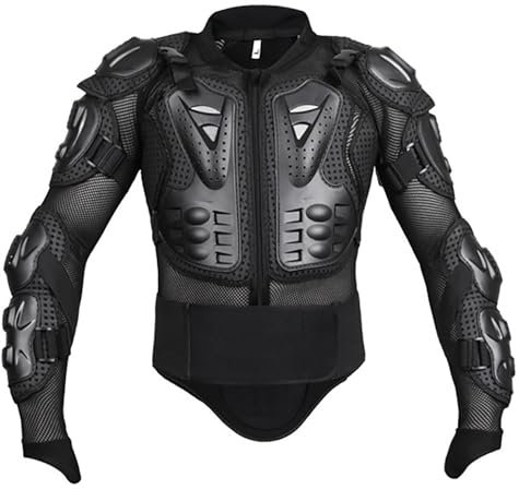 M&Catree Motorcykelkroppsskyddsjacka skydd motorcykel motorcykel motorcykel rustning rustning racing kläder skyddsutrustning (201EVA | svart jacka, L)