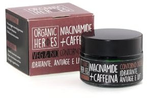 Organic Heroes | Contorno occhi Caffeina e Niacinamide Bio, Azione su borse e occhiaie, Contiene Caffeina naturale, Allevia borse e stanchezza, Contiene gelsomino, Azione antiage, 30ml