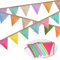 Lot De 3 Guirlande De Fanions en Tissu Double Face,2.5m Fanions Guirlande,Fanions en Coton pour Chambre d'enfant, Fête d'anniversaire, Chambre De Bébé