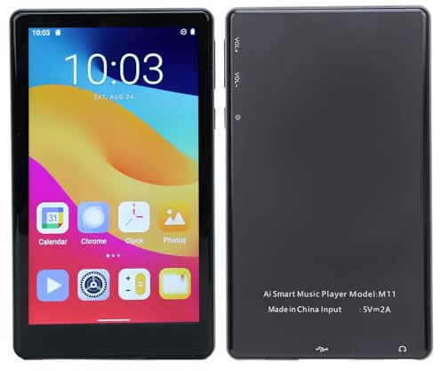 Lettore Mp3 con Bluetooth, 3GB RAM 32GB ROM Lettore Musicale Digitale HiFi Portatile con Radio FM, Registratore, Ebook, Orologio, Lettore Mp4 Mp3 per Bambini Adulti