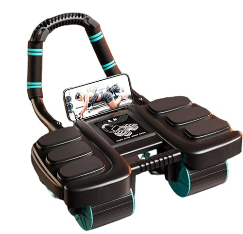 Automatischer Rebound Core Roller – 4-Rad Ab Roller Rad, Ab Roller mit Ellenbogenstütze, Bauchmuskel-Roller, Rad Bauchmuskeltrainingsgerät, Indoor-Bauchtrainingsrolle, Krafttraining Bauchroller