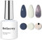 Navy Blue Gel Nail Kit,7ml Milky White Nail Gel Polish Colors Soak Off UV DIY Sea Nail Art High Pigment 2 Pcs Nail Polish Gel And Bloom Gel Nail Art Manicure Salon at Home