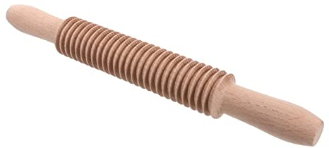 MOTHNUR Threaded Rolling Pin 13.00 in Baking Roller Pin for Pasta Making Textured Noodle Rolling Stick Home Kitchen and Restaurant Use Spaghetti Dough Roller