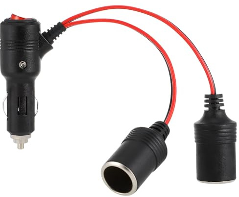 TOGEVAL Cigarette Lighter Splitter Switch 1 to 2 Cigarette Lighter Adapter Car Charger Cord for Auto Accessories Compatible RV Truck and ATV