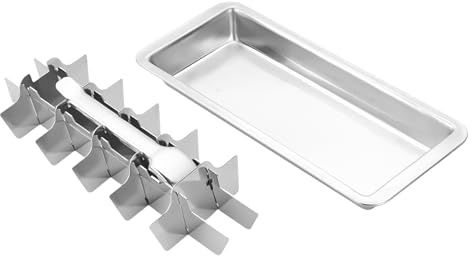 Metal Ice Trays for Freezer - Vintage Ice Maker,18-Slot Metal Tray Easy Release Detachable Retro Design for Cocktails Champagne Coffee Drinks Water