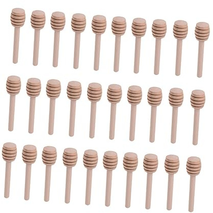 ULTECHNOVO 30 pièces Bâtonnets Cuillères à Miel Mini Agitateurs pour Miel Sirop et Substances Viscqueuses et Faciles à Nettoyer
