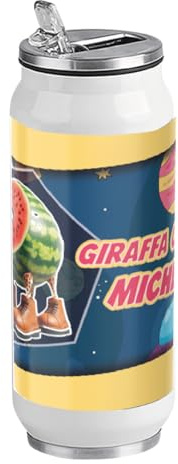 D&Vlab Borraccia Termica in ACCIAIO INOX 500 ml CON BECCUCCIO PERSONALIZZATA nome BRAINROT GIRAFFA CELESTE per Scuola dell'Infanzia Elementare, Sport- THERMOS BEVANDE calde e fredde per Bambini