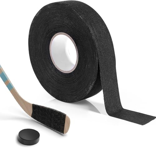 Udbrud Schläger Tape, 25m × 25mm Griffband Sport Eishockey Grip Tape Hockeyschläger Rutschfestes Selbstklebendes Sporttape Schlägerband für Badmintongriff Golfschläger Tennisschläger (Schwarz)