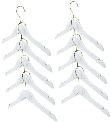 AKOOSY 10piezas Perchas Infantiles De Madera Antideslizantes para Bebés y Niño Niña Diseño con Hombros Encañonados para Mejor Soporte Percheros Resistentes para Armario y Secado De Ropa