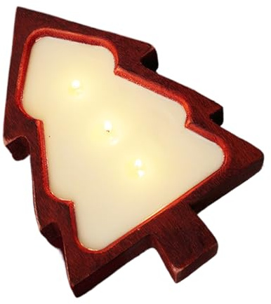 Cuenco para Velas, árbol de Navidad rústico, Cuencos de para Hacer Velas, para centros de Mesa de Granja, Estante de Escritorio, Oficina, Dormitorio, Sala de Estar, Fiesta