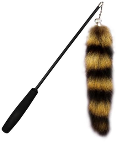 ifundom Teleskop Katzen Teaser für Hauskatze Kätzchen 99cm aus Carbonfaser mit Leder Schweif Interaktives Jagdspielzeug zum Aktivieren der Beutefalle