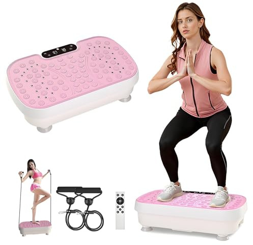 Plataforma vibratoria para el hogar – Placa vibratoria dispositivo de vibración con 3 modos de entrenamiento, capacidad de carga de 150 kg Silencioso Fitness Masaje Vibración Tabla Disminución