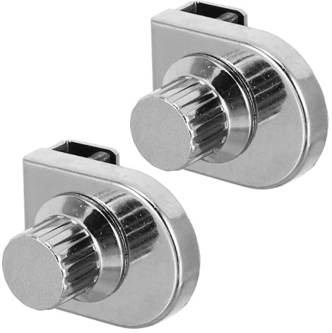 Toddmomy Lot de 2 Serrures de Porte Vitrine en Alliage de Zinc Argenté, Adaptées pour Verre de 8mm, Durabilité, pour Armoire Vitrine Centre Commercial