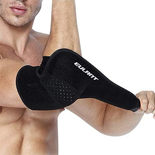 ONTYZZ Ellenbogenschoner Unisex Elastisch Ellenbogenstütze Atmungsaktiv Tennis Ellenbogenbandage Badminton Armstütze Einstellbar Ellenbogenstütze 1 Stück