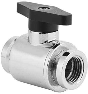 Richer-R G1 / 4 Wasserventil, PC-Wasserkühlung G1/4 Valve Innengewinde Wasser Kugelhahn Absperrventil mit Handgriff für Computer Wasserkühlung Silberig/Schwarz(Black)