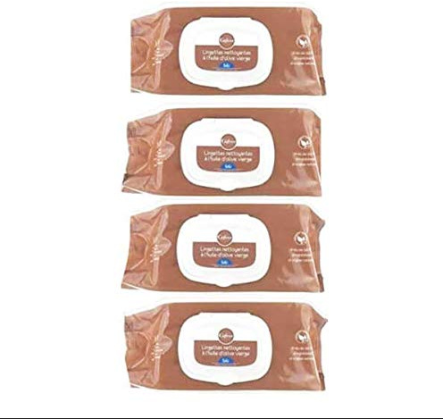 Gifrer Lingettes Nettoyantes à l'Huile d'Olive Vierge 2 Lots de 4 x 70 Lingettes = 8 paquets de 70 lingettes