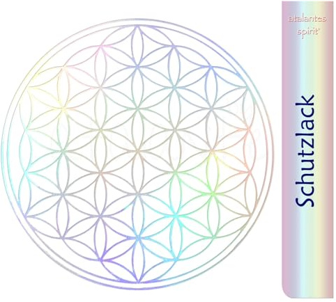 Blume des Lebens Aufkleber 5cm mit Schutzlack - Folie transparent (50, Hologramm)