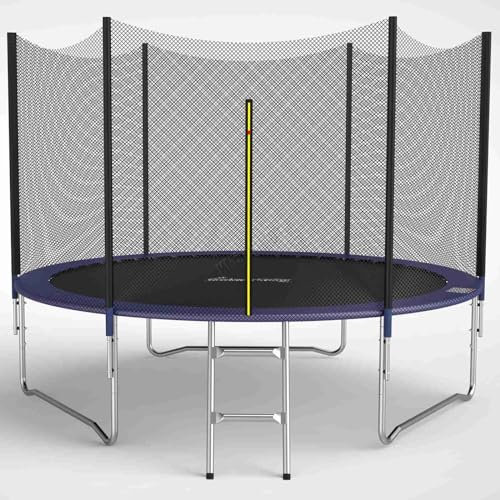 GALACTICA 10FT Round Trampoline Set Outdoor Garden Safety Net Enclosure Spring Jump Mat Padding Ladder GT-TS-02 Blue