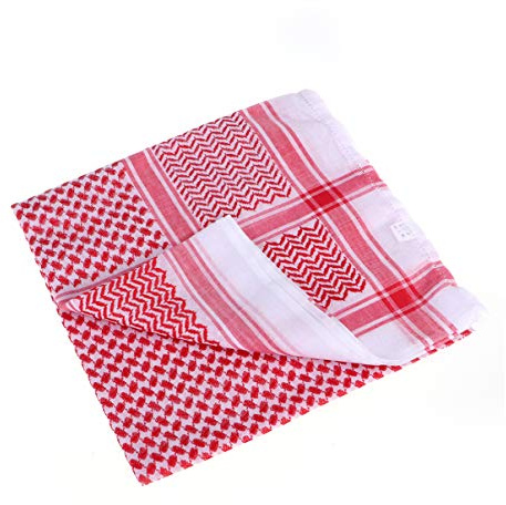 VALICLUD Arabisches Kopftuch Herren Muslimische Kopfbedeckung Scheich Schal Leichter Polyester Kopfschal 55.12X55.12In Für Alltag Traditionelle Anlässe