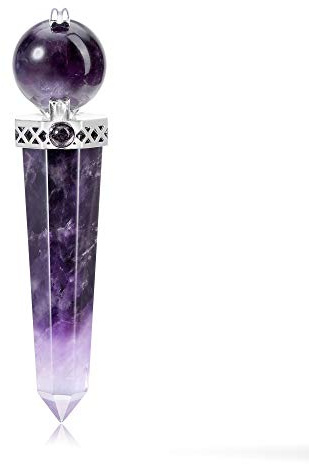 CrystalTears 3.2 Amethyst Crystal Wand Reiki Healing Crystals Point Prism Gemstone Wand Tumbled Poished Quartz Crystal Healing Stones for Meditation Wicca Crystals Therapy
