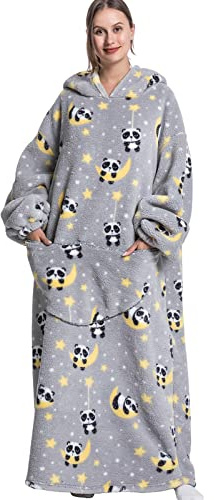 Übergroße Kapuzenpullover-Decke mit riesiger Tasche, Sweatshirt-Decke für Damen und Herren, Einheitsgröße