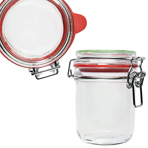 16 x 350ml Einmachgläser mit Bügelverschluss | EDEL KRAUT - Premium Einweckglas Bügelglas Drahtbügelglas Vorratsglas - Glas aus deutscher Glashütte - mason jar - Marmeladenglas
