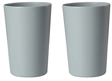 wongwongcat Bathroom Tumbler, Unbreakable Dishwasher, Safe Drink cup, Plastic cup 11 ounces, 2 pieces (grey and grey)