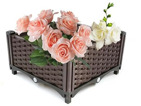 YSUEFIJO Jardinière Bac à Plante, Lit Surélevé Pot à Fleurs, Bac a Potager Exterieur Sureleve, Utilisable comme Composteur, bac à Fleurs, bac à Sable, pour Herbes, Légumes, Fruits (1 Set)