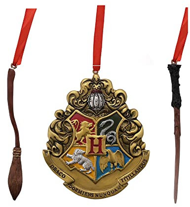 Auswahl Varzi Seit 1956 Weihnachtsbaum Harry Potter Set 3 Stück Harz Zauberstab Crest Und Besen