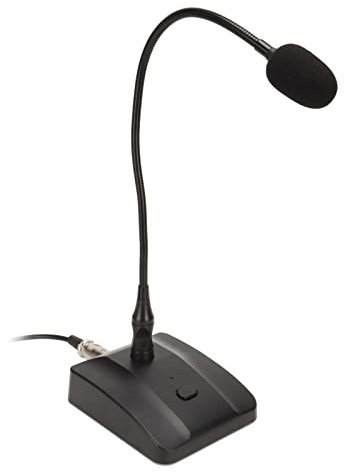 Schwanenhals Kondensatormikrofon, um 360 Grad Drehbares Desktop Mikrofon mit Schnappverschluss, Nierencharakteristik, Umschaltbares Design für Streaming, Podcasting, Gesangsaufnahme (6,35 MM)