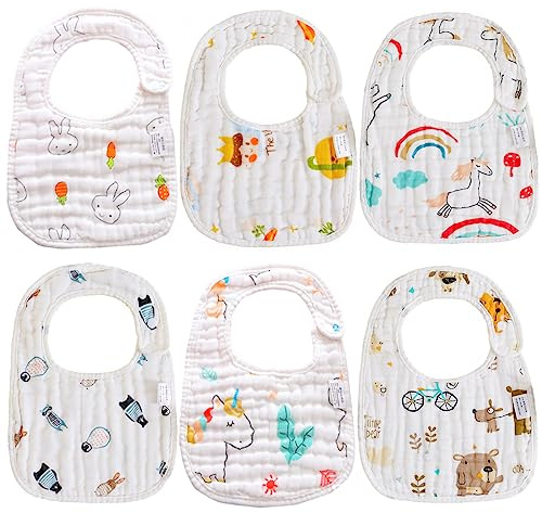 SLOSH Bavaglini Bavaglino Impermeabili Impermeabile Neonato Bandana Cotone Baby Pappa Morbidi Panno Per Ruttino Assorbenti Burp Neonati Neonata Lavabile (Multicolore)