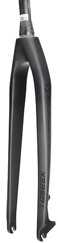 LHHL Fibre De Carbone Fourche Rigide VTT 26/27.5/29 Tube Conique 1-1/8 Frein À Disque Fourche Avant Vélo De Montagne sans Filetage Fourche Vélo QR 9x100mm (Color : Black Glossy, Size : 27.5)