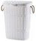 Cesta para Ropa Sucia 65 lts. con Tapa, Efecto Bambú, Canasto Ropa Sucia, Cesto Colada (Blanc)