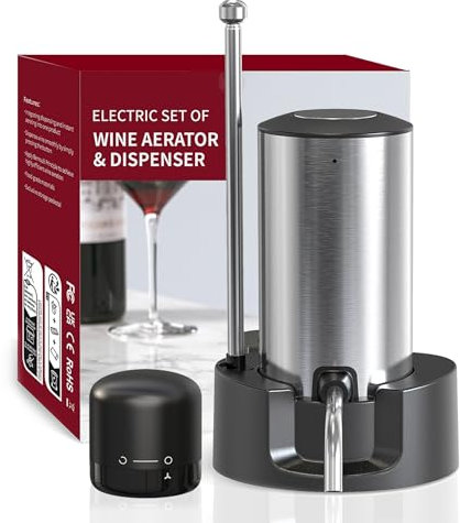 Aérateur de vin électrique verseur décanteur type C distributeur de vin automatique rechargeable avec base de support de tube rétractable pour une oxydation instantanée à une touche