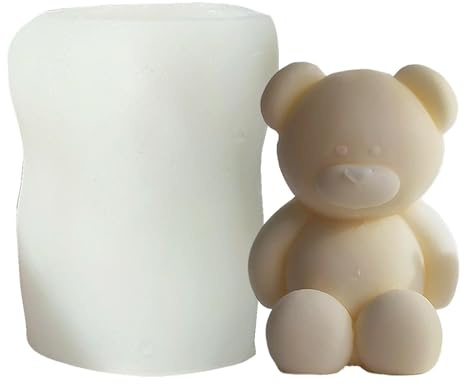 Moule en silicone en forme d'ours en peluche - Moule à savon - Moule en silicone - Moule à bougie - Moule à gâteau réutilisable - Moule à gâteau pour bonbons et chocolat