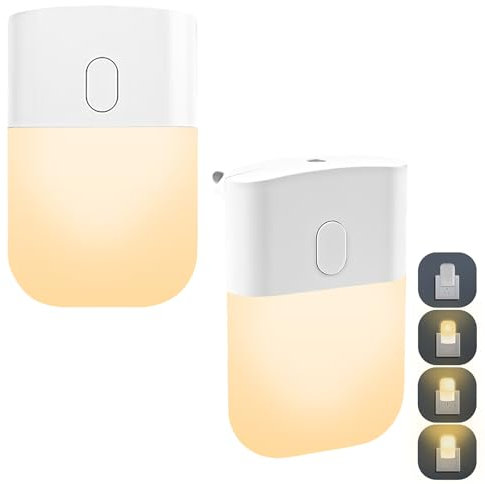 VFANDV Veilleuse Enfant, Lot de 2 Veilleuses LED, Lampe Nuit Automatique avec Capteur de Crépuscule, Veilleuse Bébé, Veilleuse Enfant Plug and Play pour Cuisine, Couloir, Escalier, Blanc Chaud