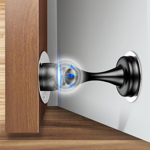 flintronic Lot de 1 Butées de porte Magnétiques, cales de Porte Intérieures pour Plinthes, Butées de Porte au sol avec loquet Auto-adhésif 3M, vis Dissimulées, Loquet de Porte Magnétique pour Maison