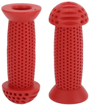 TUCKBOLD Coperture Manopole Bici Bambine 100mm Lunghe Morbide | Protettore estremità Manopole Bicicletta Bambine Rosso 1 Coppia