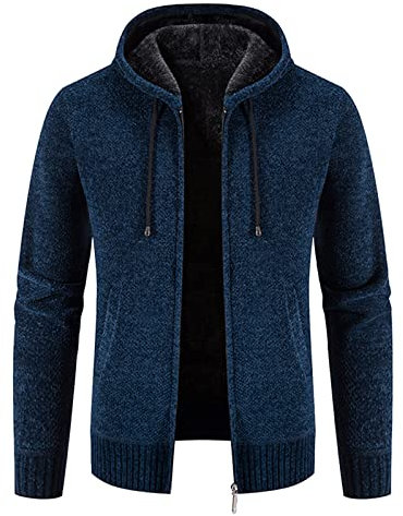 SRZYMJ Winterjacke Herren Daunenjacke mit Reißverschluss Warm Jacke Leichte Steppjacke Herren Bequeme Casual Puffer Jacket Basic Übergangsjacke Outdoor Softshelljacke Winter Kleidung Marine M