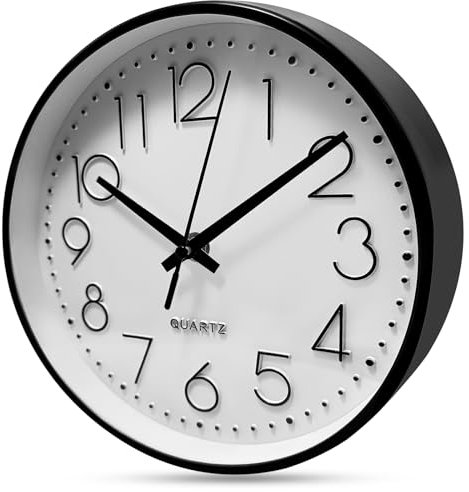 Xpieoyrm 8 Zoll Ohne Tickgeräusche Wanduhr, 20 cm Modern Quartz Lautlos Wanduhr, Runde, Digitale Wwanduhr Einfach zu Lesen, Geschenk und Deko für Wohnzimmer, Zuhause, Studie, Esszimmer