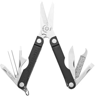 Leatherman Micra, Jet Black | Llavero Multiherramienta de Acero Inoxidable con Tijeras de Resorte y 9 Herramientas