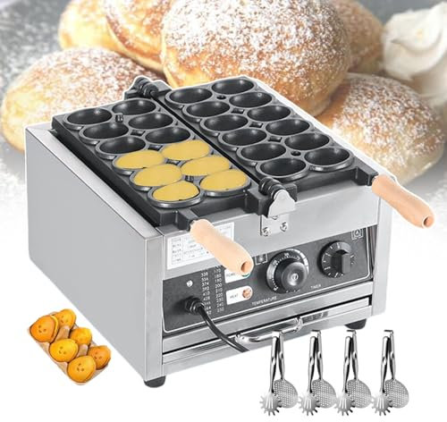 forplubossmmp Lot de 12 Gaufriers À Bulles Commerciaux | Machine À Gaufres Électrique en Forme D'Œuf 50-300 ℃ | Machine À Boules De Gaufres Antiadhésives pour Boulangeries (avec 4 Pinces À Griller)