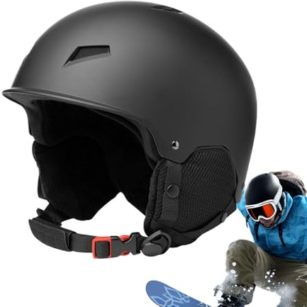 Casco de esquí, casco de snowboard para hombres y mujeres, control climático, ventilación, tamaño ajustable, compatible con gafas de esquí, comida extraíble y almohadillas para los oídos, nieve